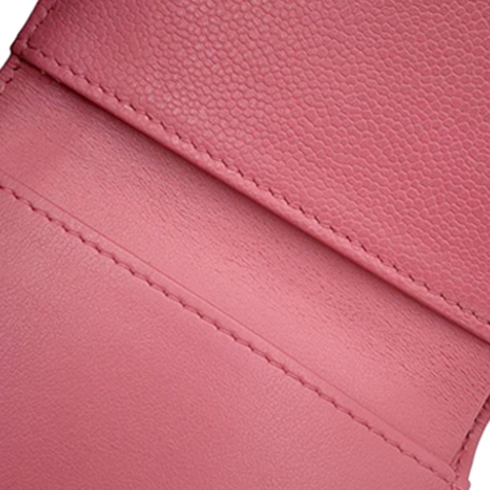 Chanel AB Chanel Pink Caviar Leather Leather Quilted Caviar Boy Compact Wallet Italy