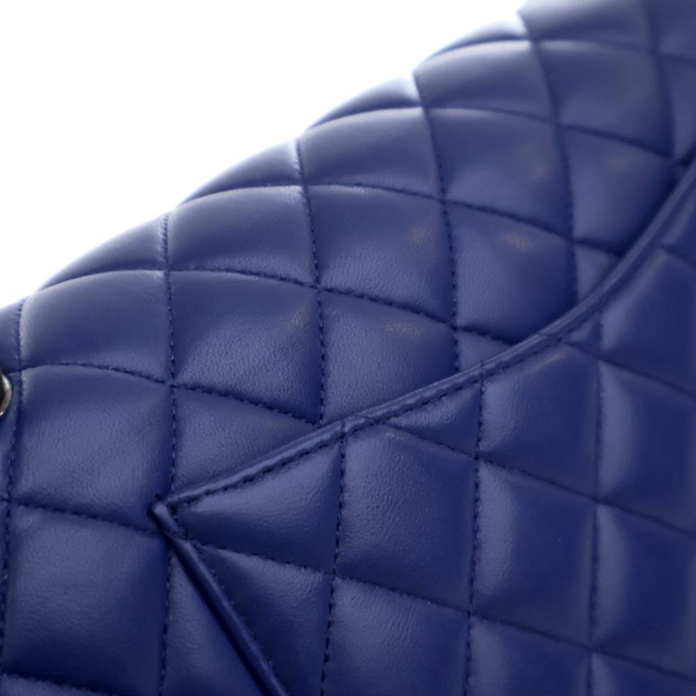 Chanel AB Chanel Blue Dark Blue Lambskin Leather Leather Medium Classic Lambskin Double Flap France