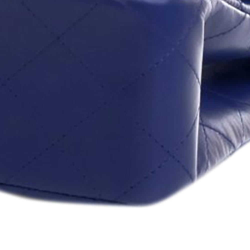 Chanel AB Chanel Blue Dark Blue Lambskin Leather Leather Medium Classic Lambskin Double Flap France