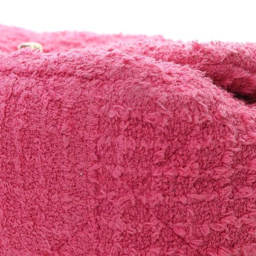 Chanel AB Chanel Pink Hot Pink Tweed Fabric Medium 19 Flap France