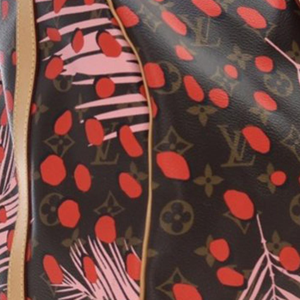 Louis Vuitton AB Louis Vuitton Brown Monogram Canvas Fabric Monogram Jungle Dots Keepall Bandouliere 50 France