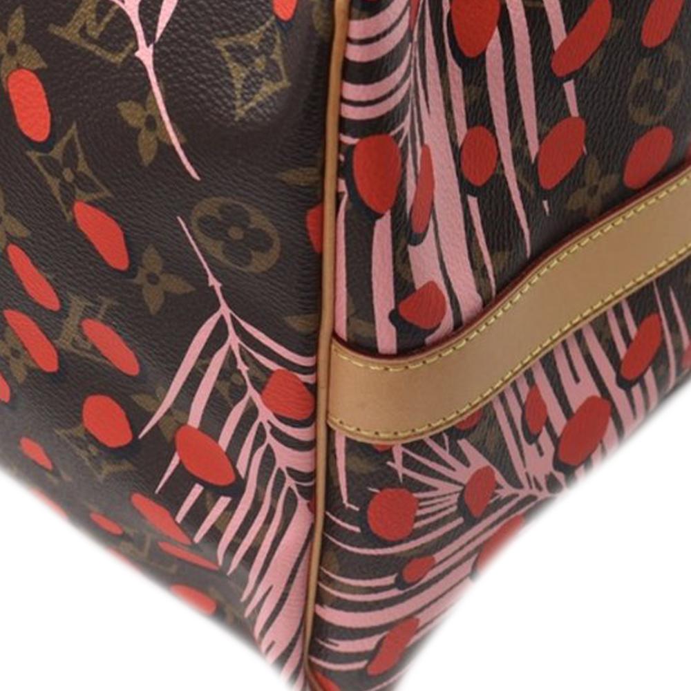 Louis Vuitton AB Louis Vuitton Brown Monogram Canvas Fabric Monogram Jungle Dots Keepall Bandouliere 50 France