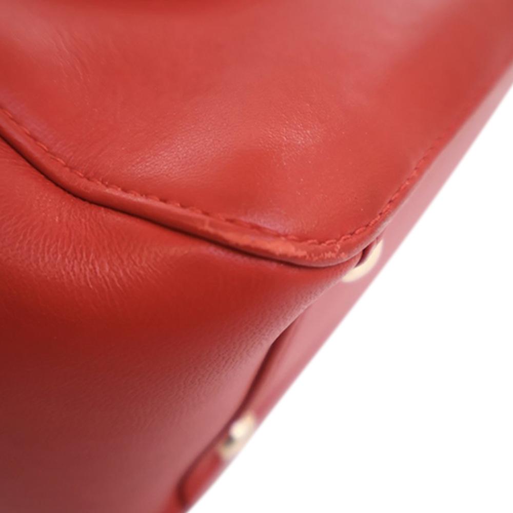 Chanel AB Chanel Red Lambskin Leather Leather Small Lambskin CC Mania Shopping Tote Italy