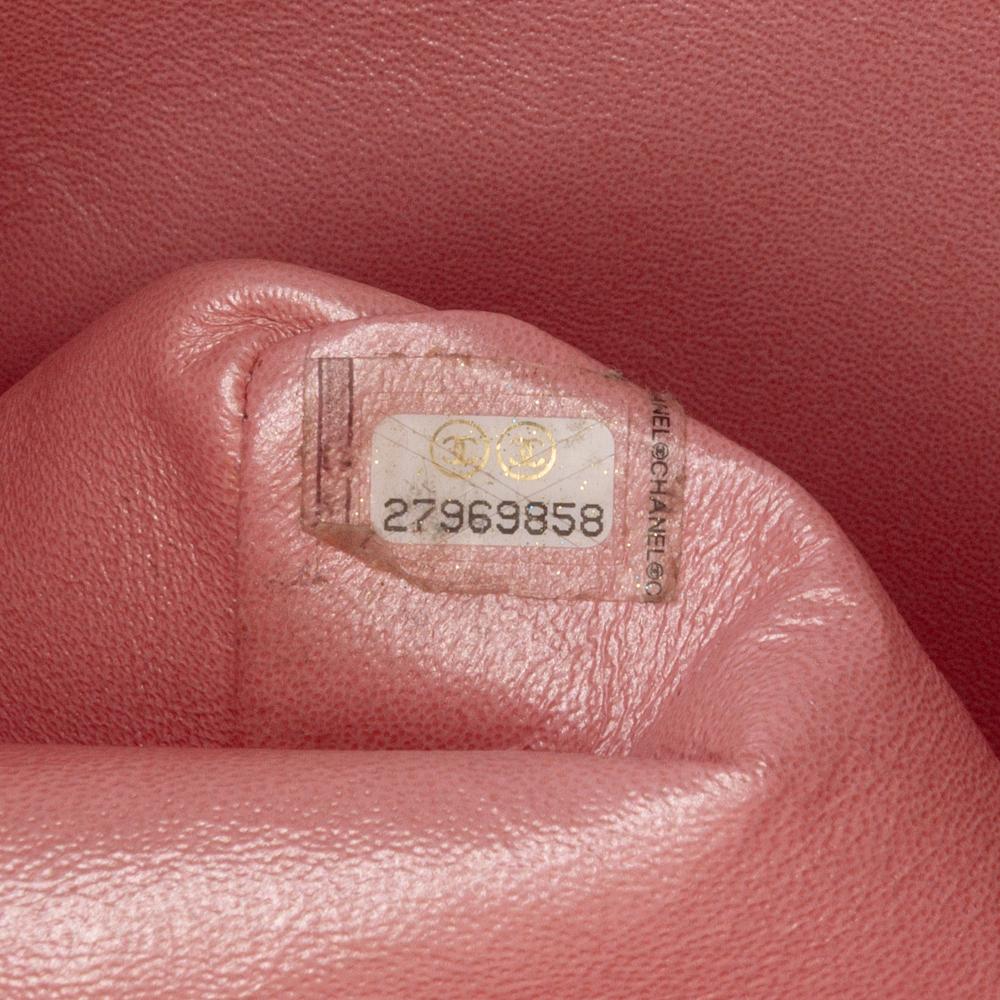 Chanel B Chanel Pink Caviar Leather Leather Jumbo Classic Iridescent Caviar Double Flap France