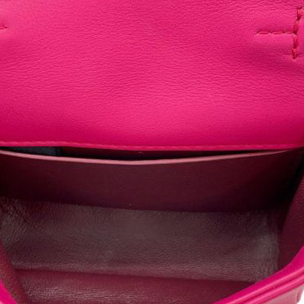Bvlgari B Bvlgari Pink Dark Pink Calf Leather Micro Serpenti Cabochon Satchel Italy