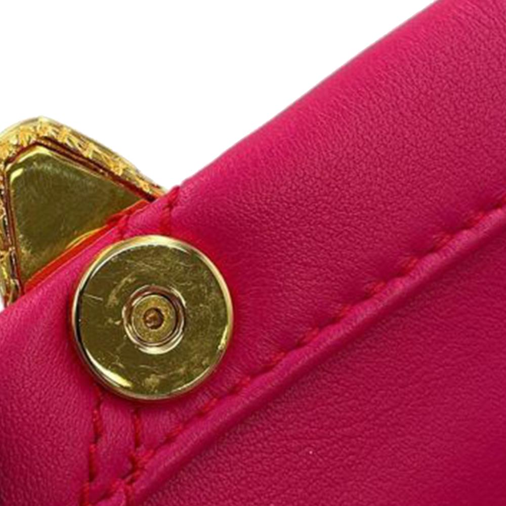 Bvlgari B Bvlgari Pink Dark Pink Calf Leather Micro Serpenti Cabochon Satchel Italy