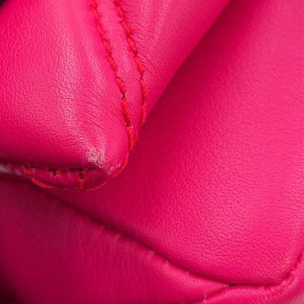 Bvlgari B Bvlgari Pink Dark Pink Calf Leather Micro Serpenti Cabochon Satchel Italy