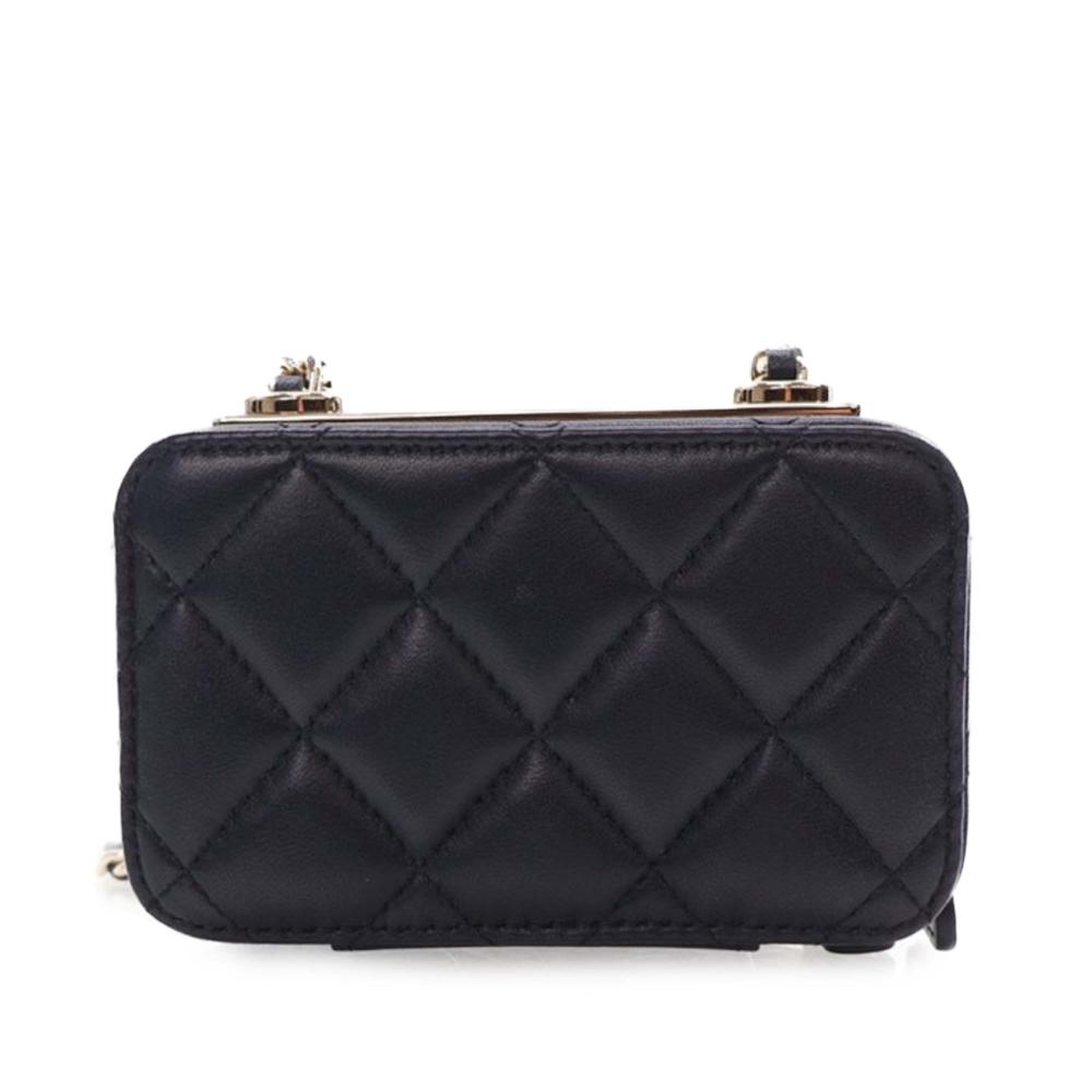 Chanel AB Chanel Black Lambskin Leather Leather Mini Lambskin Trendy CC Cardholder With Chain Italy