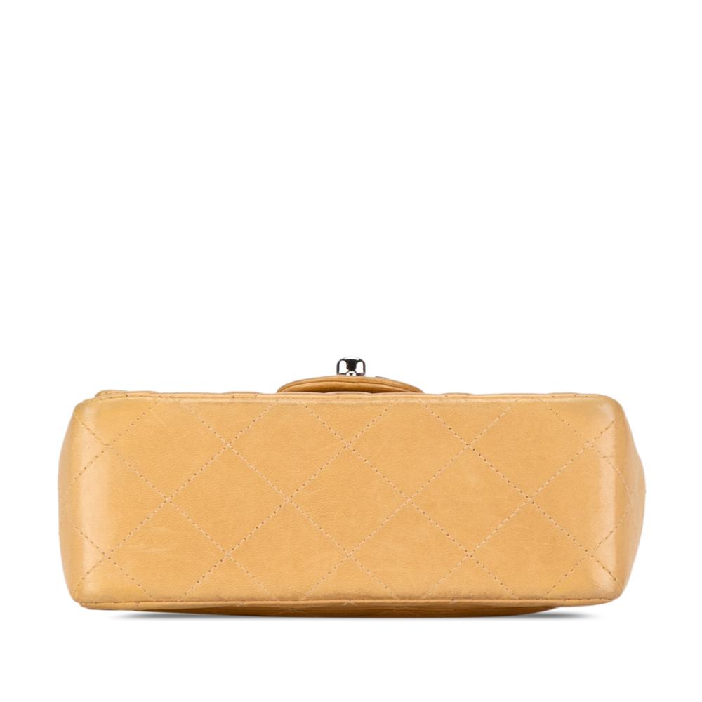 Chanel B Chanel Brown Caramel Lambskin Leather Leather Mini Square Classic Lambskin Single Flap France