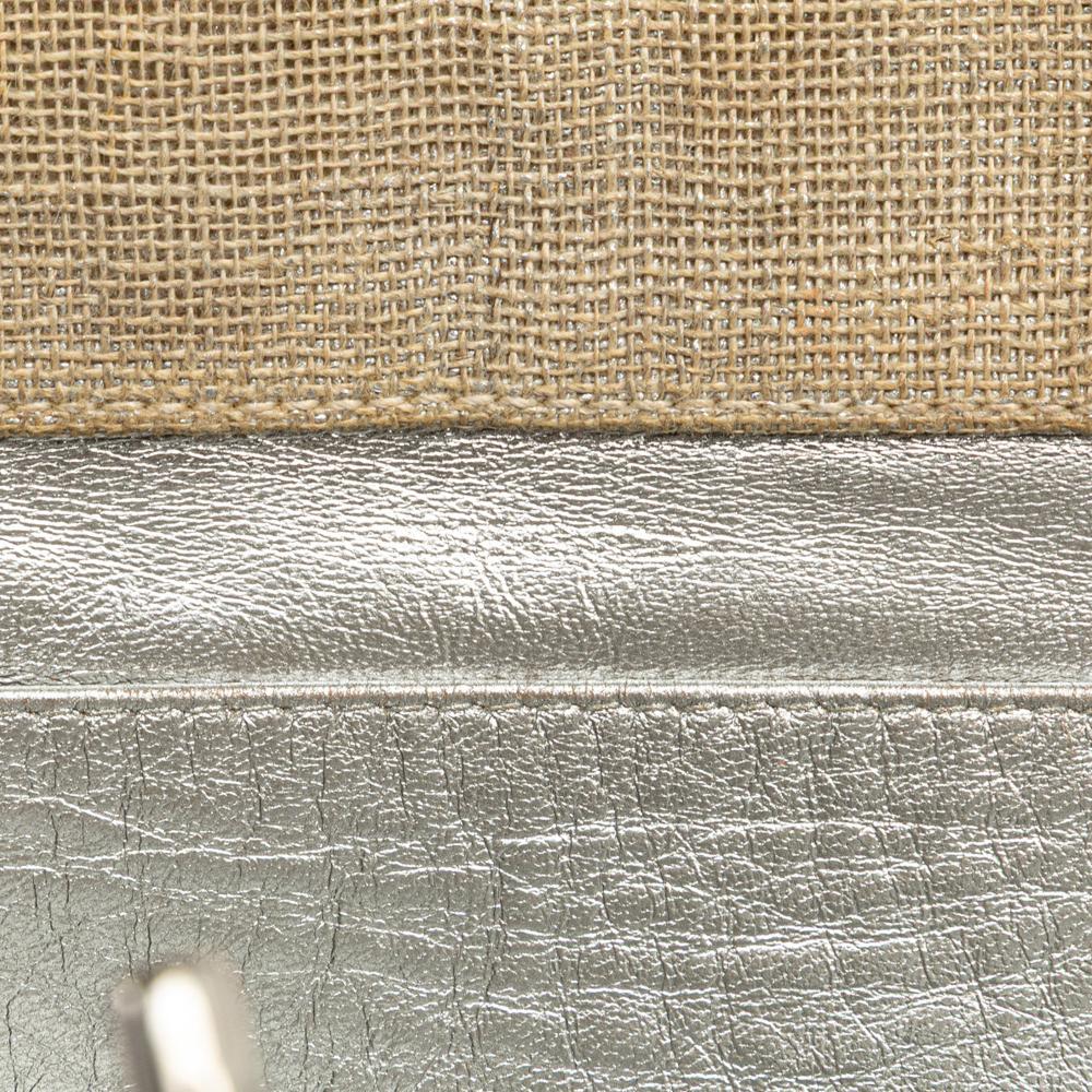 Chanel B Chanel Brown Beige Canvas Fabric CC Stitched Linen Chain Tote Italy