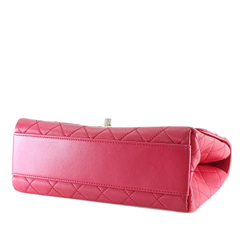 Chanel AB Chanel Pink Dark Pink Lambskin Leather Leather Medium Quilted Lambskin La Parisienne Flap Italy