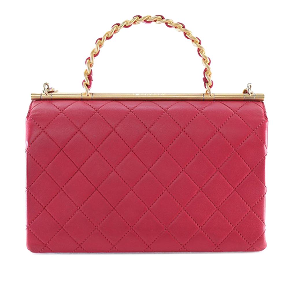 Chanel AB Chanel Pink Dark Pink Lambskin Leather Leather Medium Quilted Lambskin La Parisienne Flap Italy