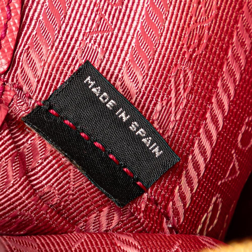 Prada AB Prada Pink Saffiano Leather Medium Lux Promenade Satchel Spain