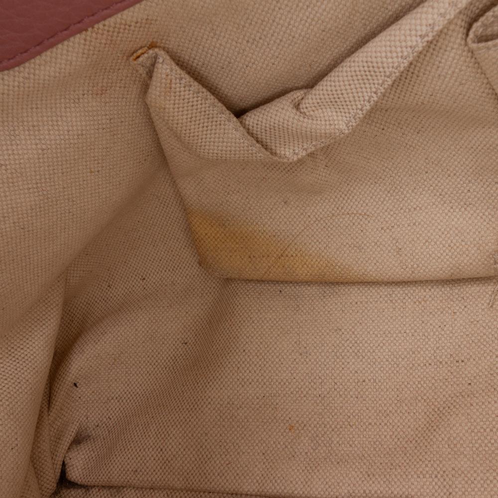 Gucci B Gucci Pink Calf Leather Medium skin Bamboo Shopper Satchel Italy