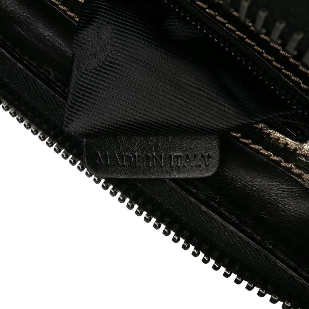 Burberry B Burberry Gold Calf Leather Metallic Clutch Italy