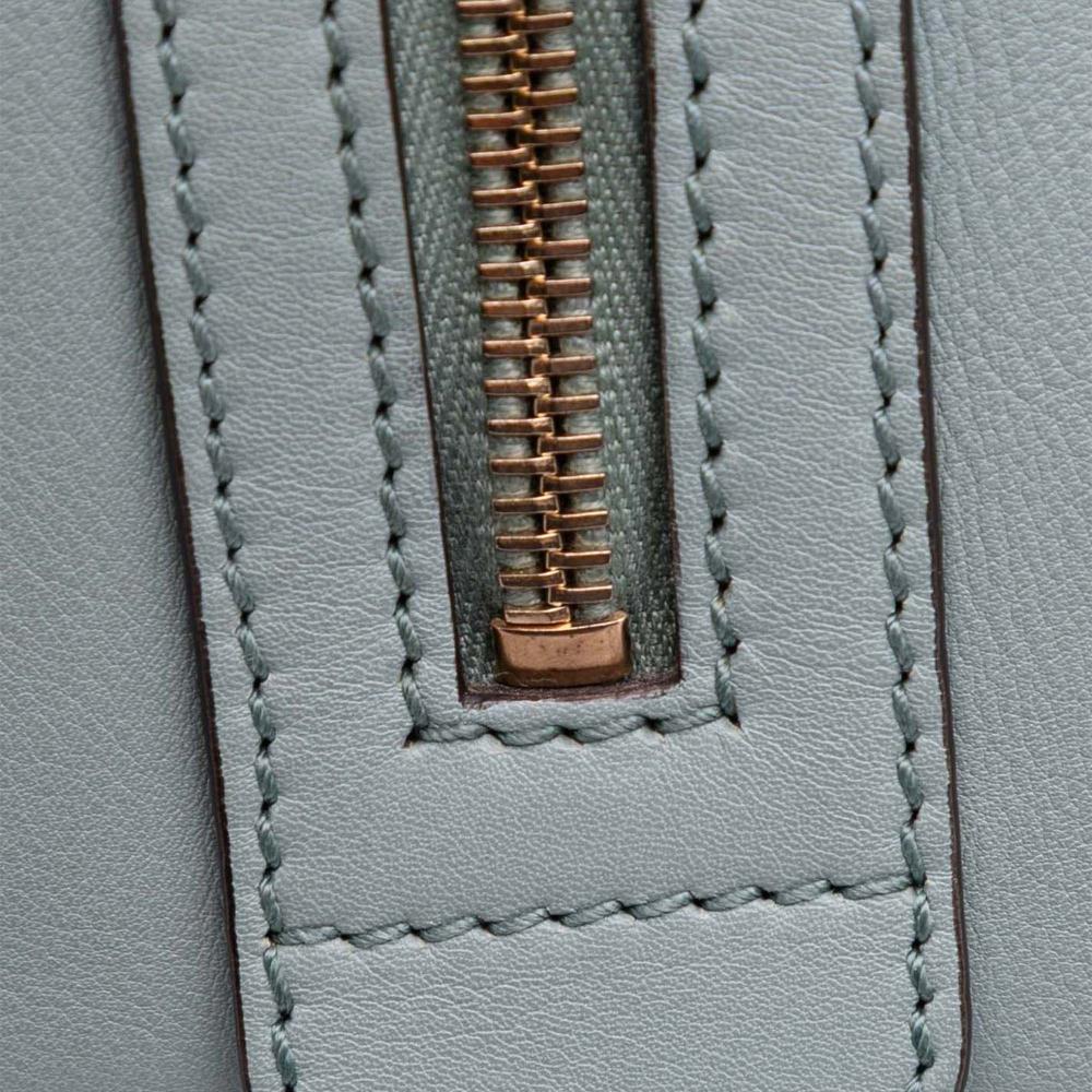 Gucci B Gucci Blue Light Blue Calf Leather Small Microguccissima Trimmed Joy Boston Bag Italy