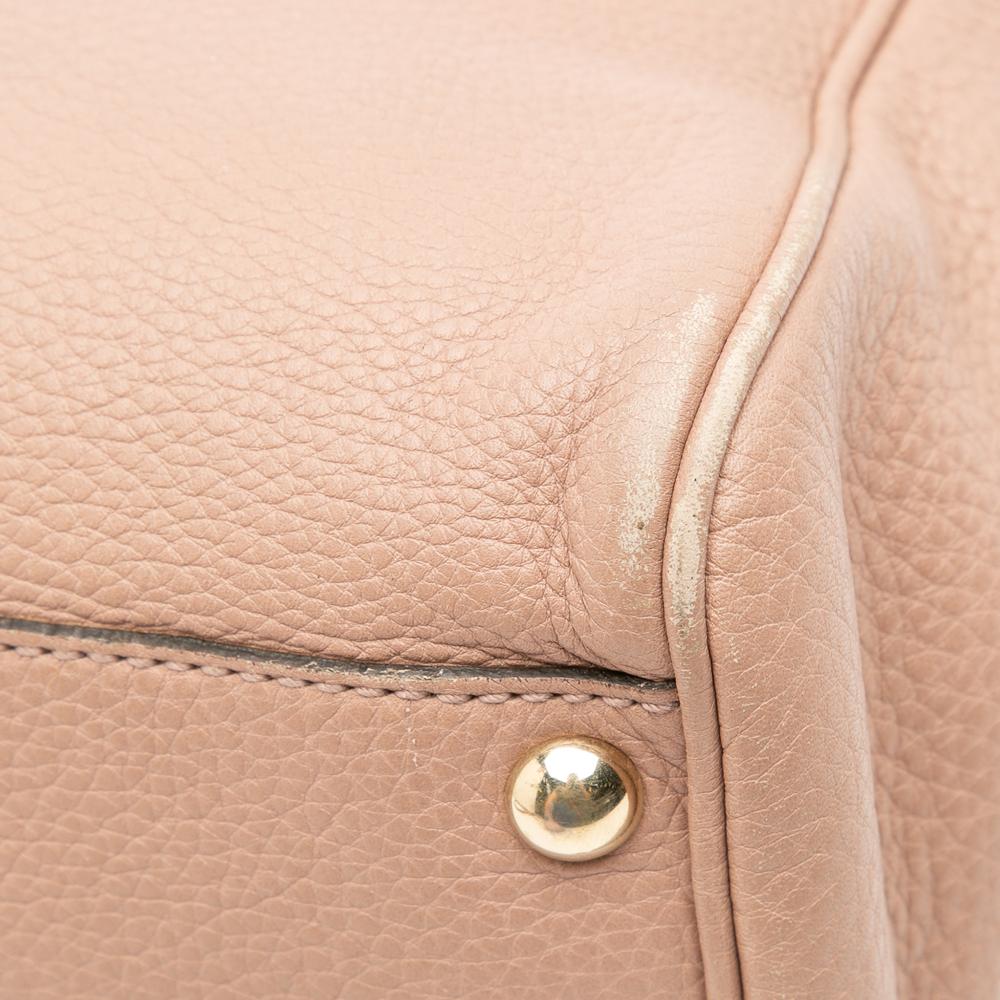 Gucci B Gucci Pink Calf Leather Small skin Bamboo Shopper Satchel Italy