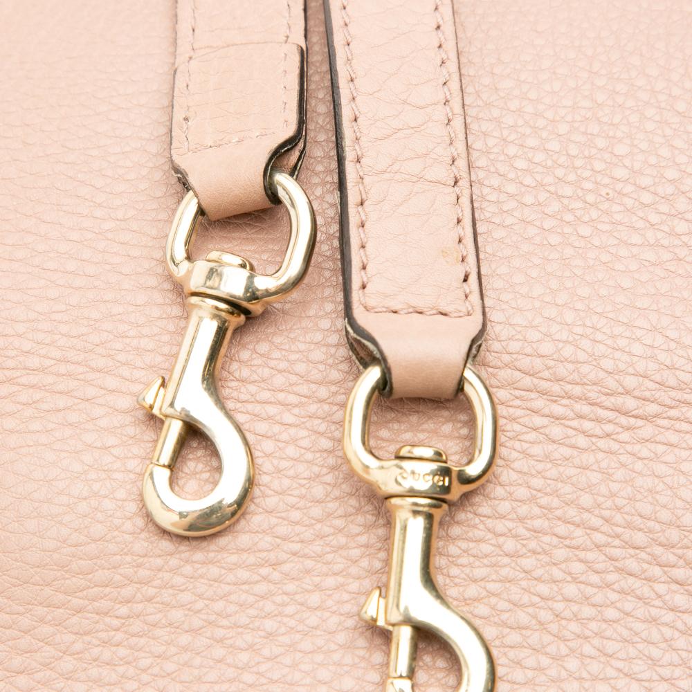 Gucci B Gucci Pink Calf Leather Small skin Bamboo Shopper Satchel Italy