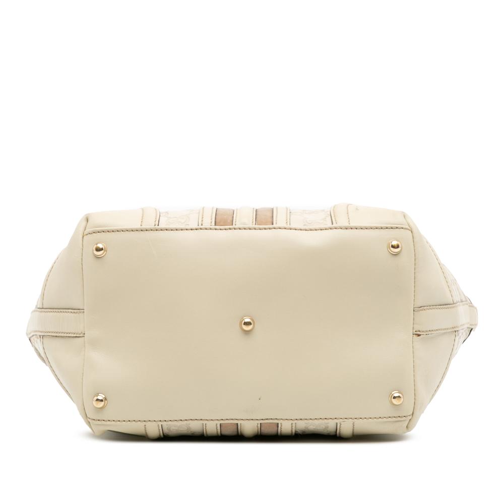 Gucci B Gucci White Calf Leather Guccissima Treasure Handbag Italy