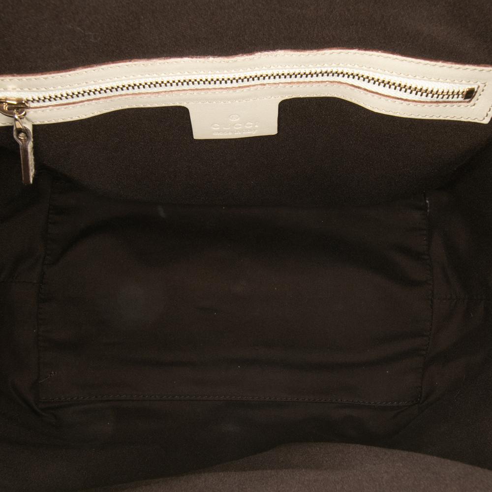 Gucci B Gucci White Calf Leather Guccissima Treasure Handbag Italy