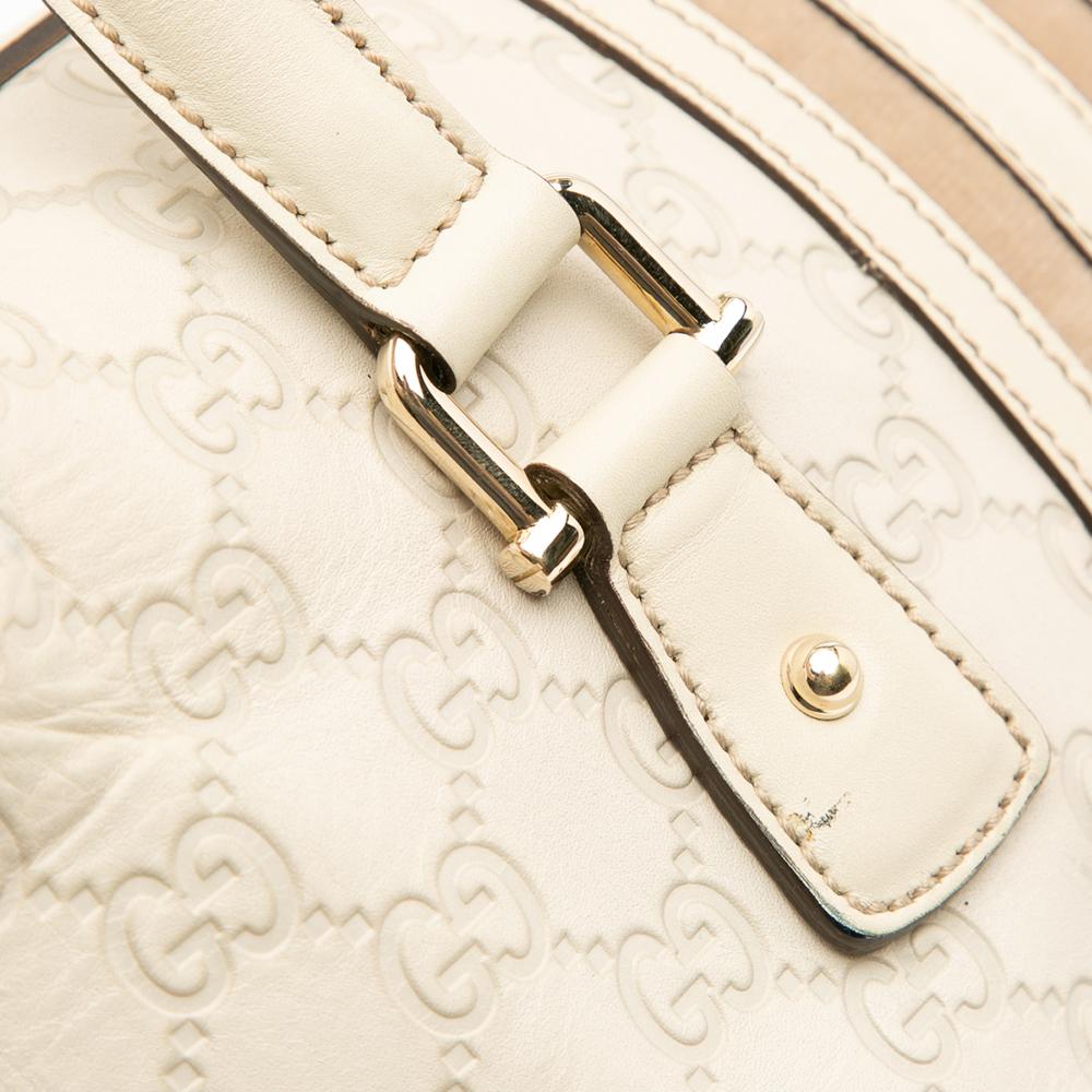 Gucci B Gucci White Calf Leather Guccissima Treasure Handbag Italy
