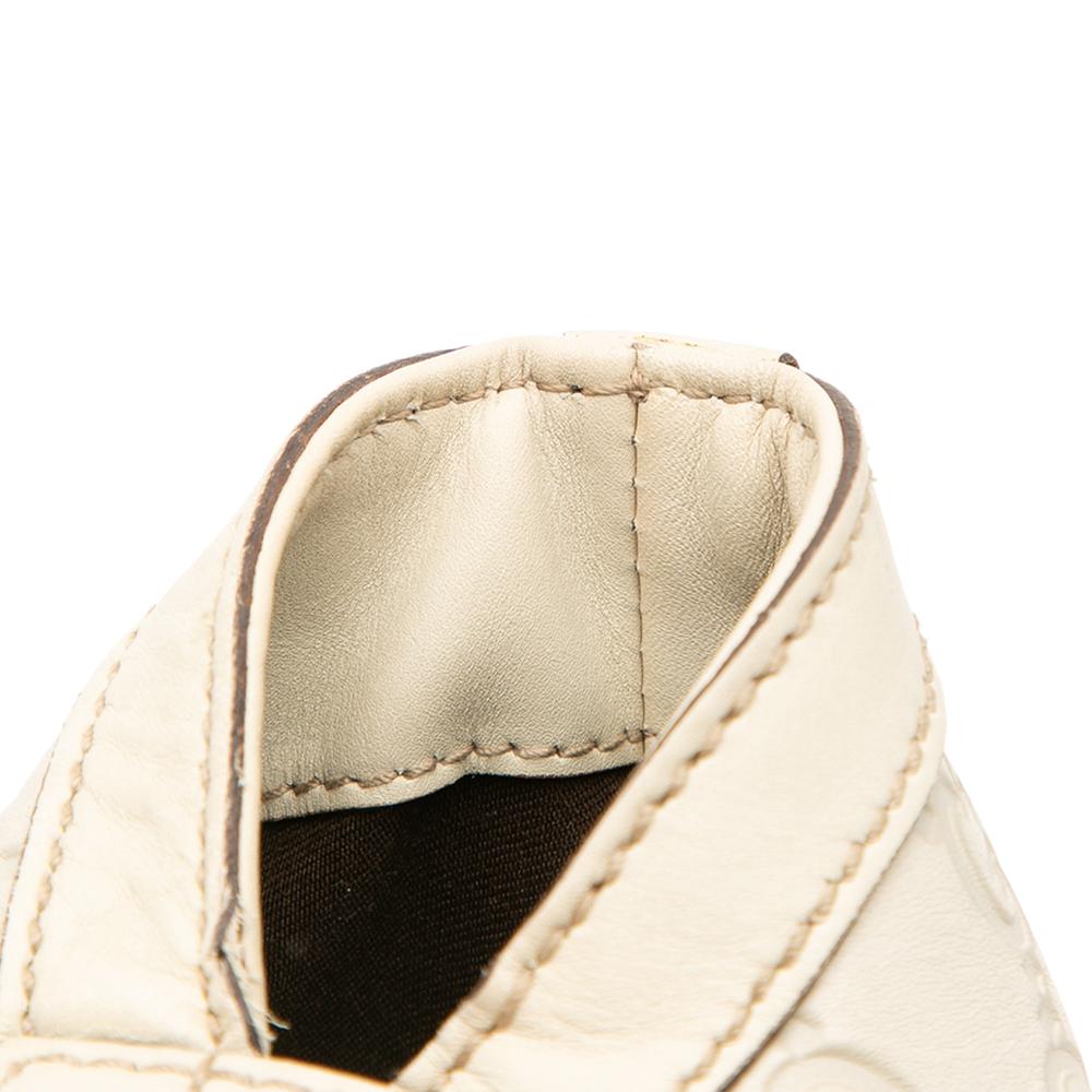 Gucci B Gucci White Calf Leather Guccissima Treasure Handbag Italy