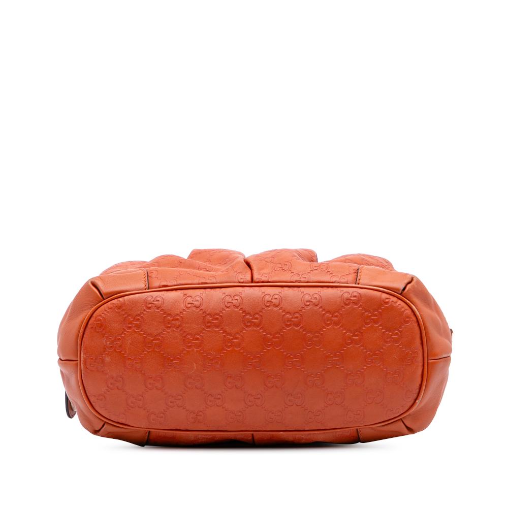 Gucci B Gucci Orange Calf Leather Guccissima Sukey Satchel Italy