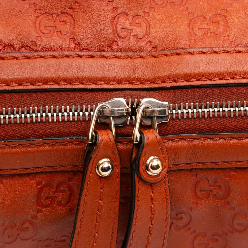 Gucci B Gucci Orange Calf Leather Guccissima Sukey Satchel Italy