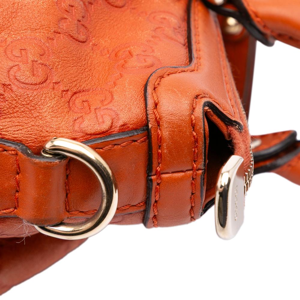 Gucci B Gucci Orange Calf Leather Guccissima Sukey Satchel Italy