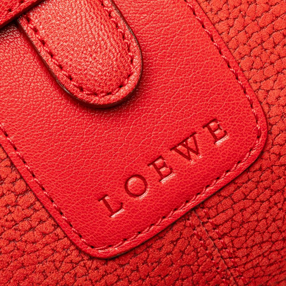Loewe B LOEWE Red Nubuck Leather Leather Nubuck Senda Handbag Spain