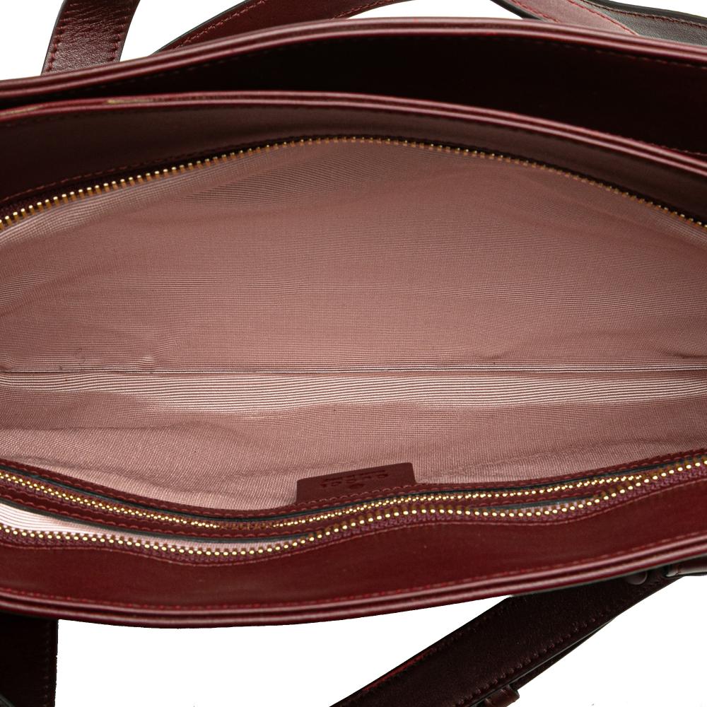 Gucci B Gucci Red Burgundy Calf Leather Large Arli Shoulder Bag Italy