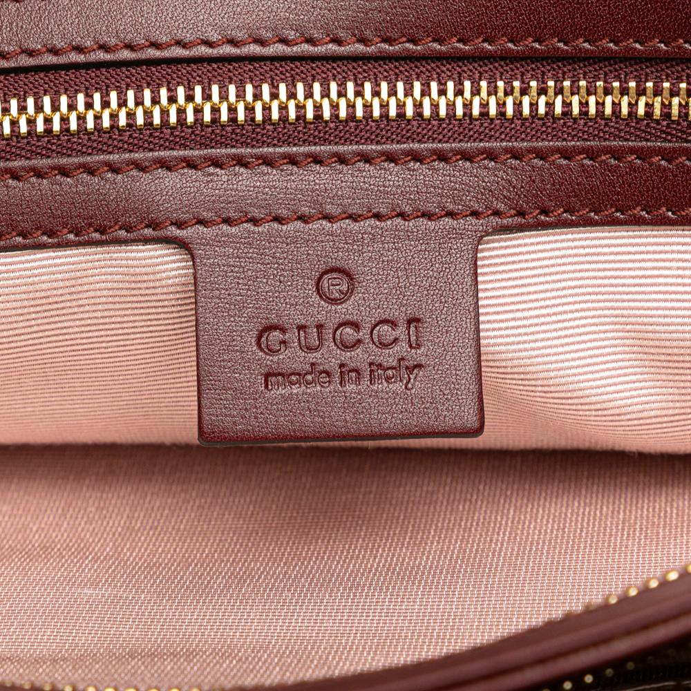 Gucci B Gucci Red Burgundy Calf Leather Large Arli Shoulder Bag Italy