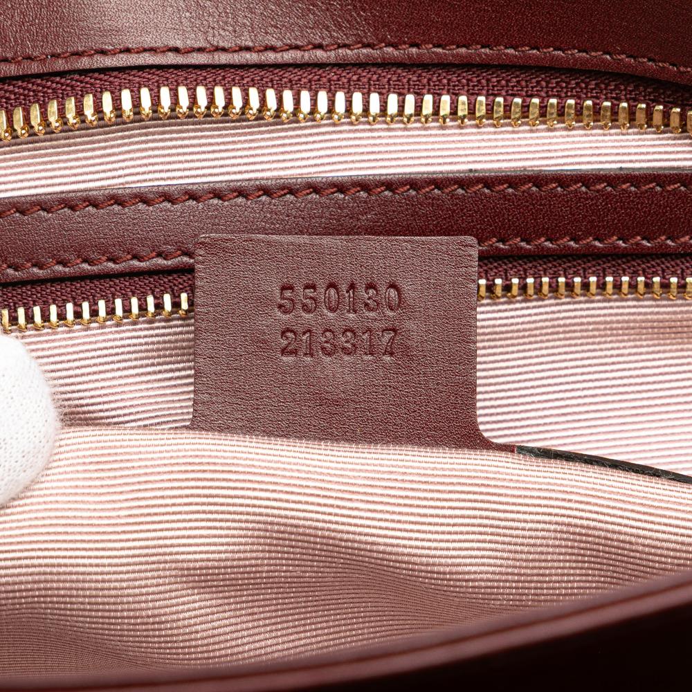 Gucci B Gucci Red Burgundy Calf Leather Large Arli Shoulder Bag Italy