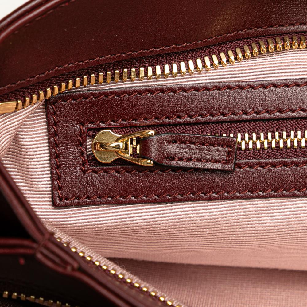 Gucci B Gucci Red Burgundy Calf Leather Large Arli Shoulder Bag Italy