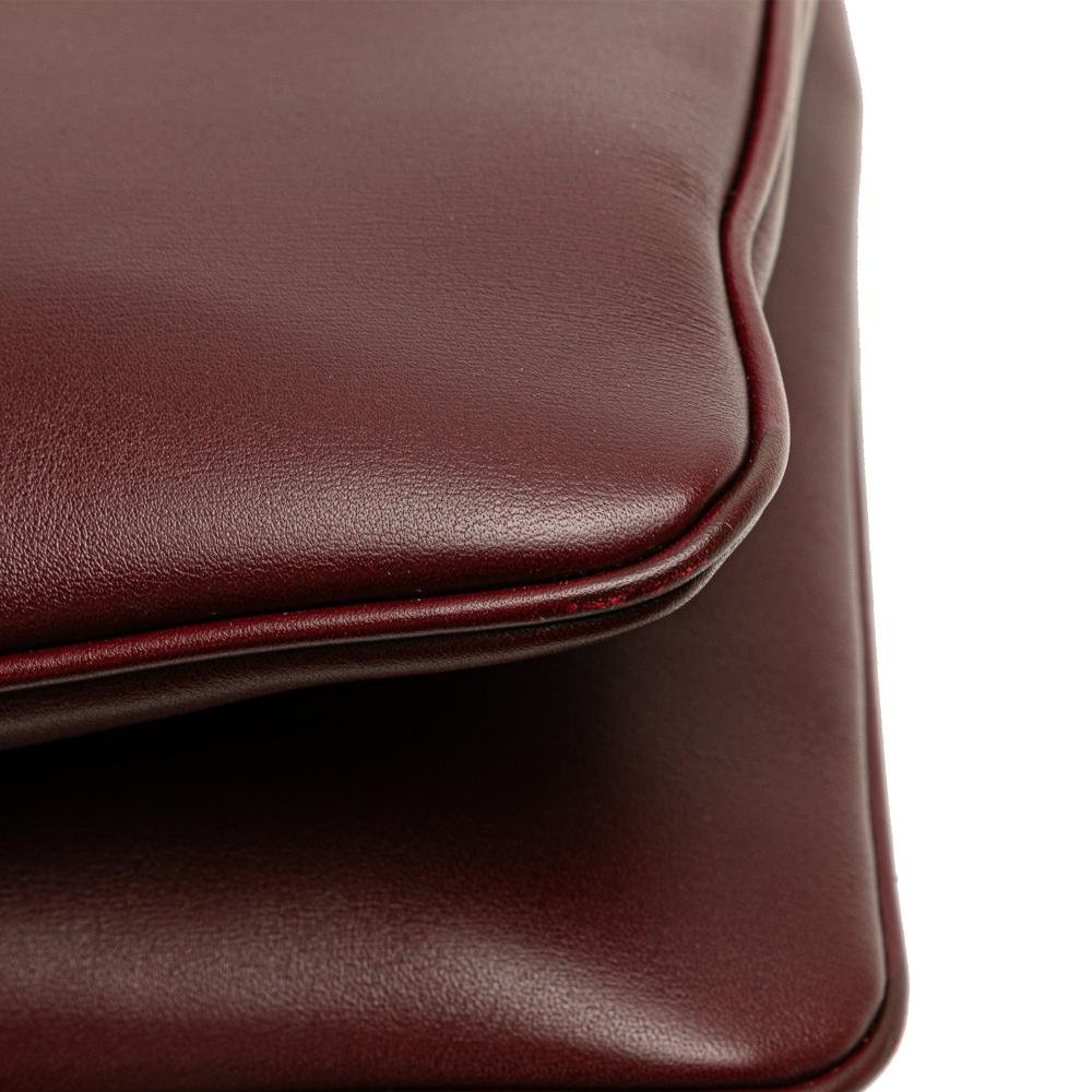 Gucci B Gucci Red Burgundy Calf Leather Large Arli Shoulder Bag Italy