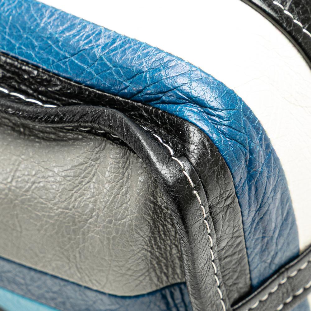 Balenciaga B Balenciaga Blue Aqua Lambskin Leather Leather S Lambskin Bazar Shopper Satchel Italy