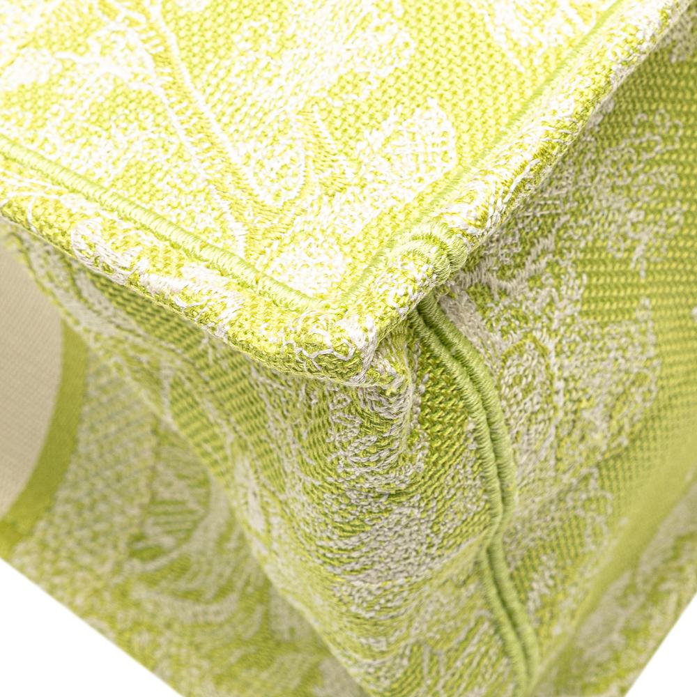 Christian Dior B Dior Green Light Green Canvas Fabric Medium Embroidered Dioriviera Toile De Jouy Book Tote Italy