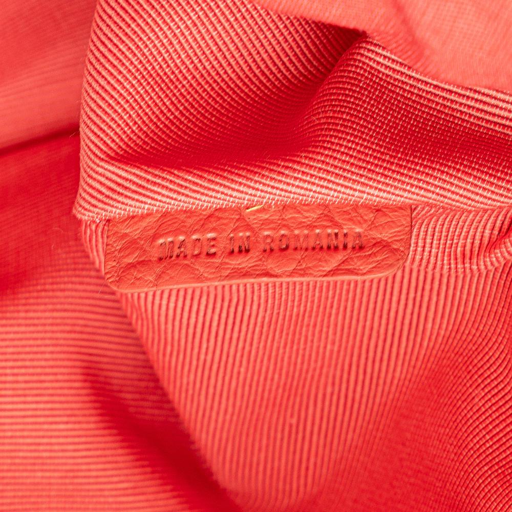 Burberry B Burberry Pink Salmon Calf Leather Small Heritage Grain Check Embossed Orchard Bowling Bag Romania