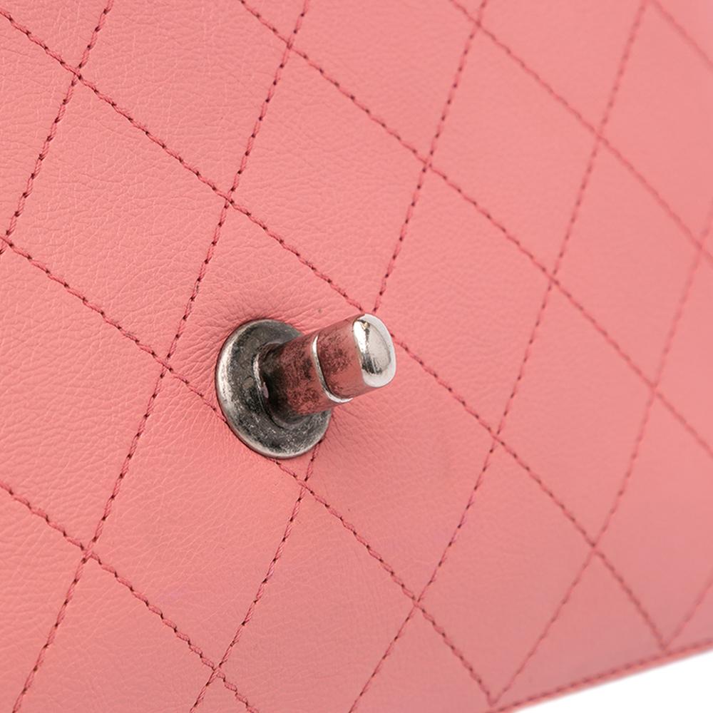 Chanel B Chanel Pink Calf Leather Quilted skin Straight Lined Flap Italy