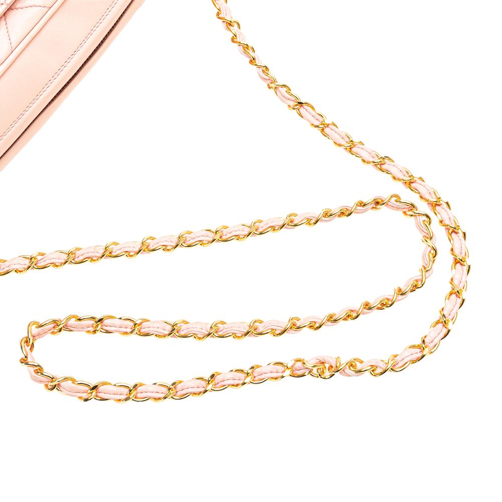 Chanel B Chanel Pink Light Pink Lambskin Leather Leather CC Quilted Lambskin Camera Crossbody Italy