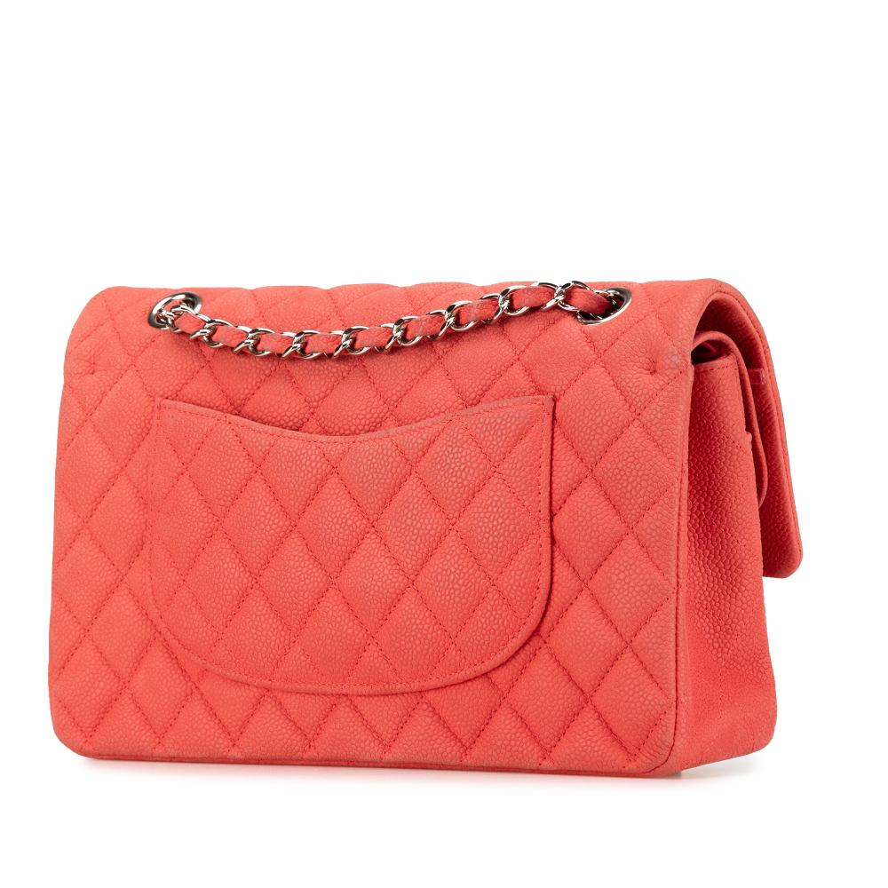Chanel B Chanel Pink Strawberry Caviar Leather Leather Medium Classic Caviar Double Flap France