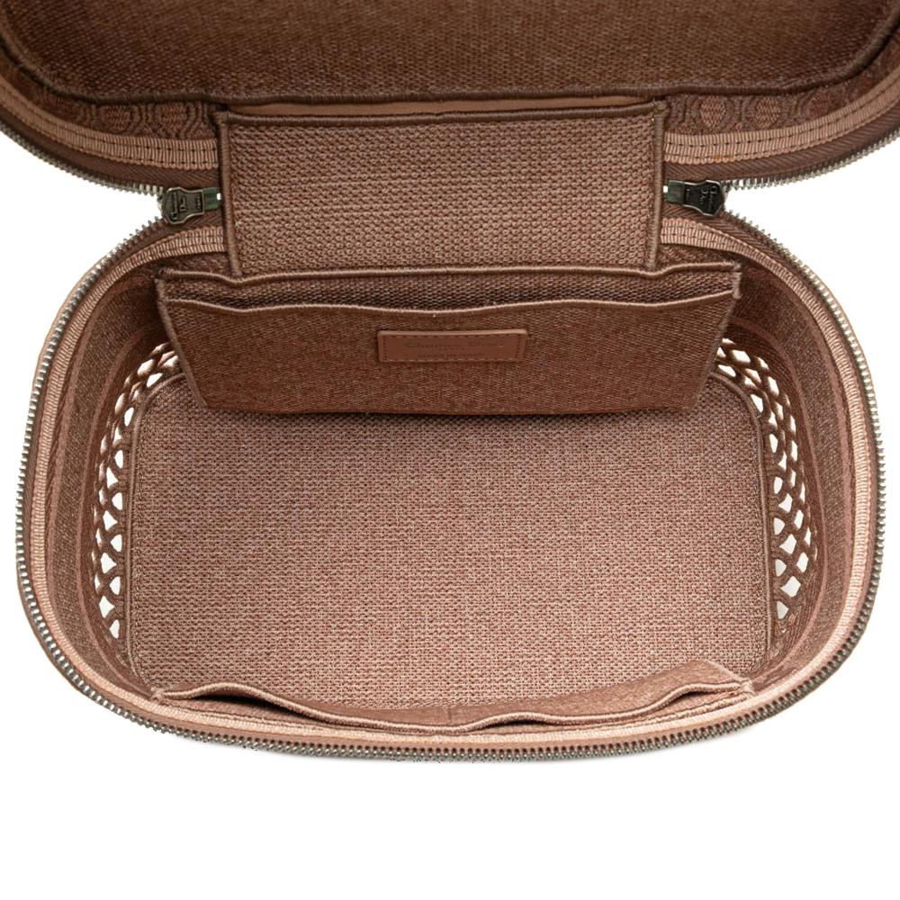Christian Dior B Dior Pink Mesh Fabric Embroidered Diortravel Vanity Case Italy
