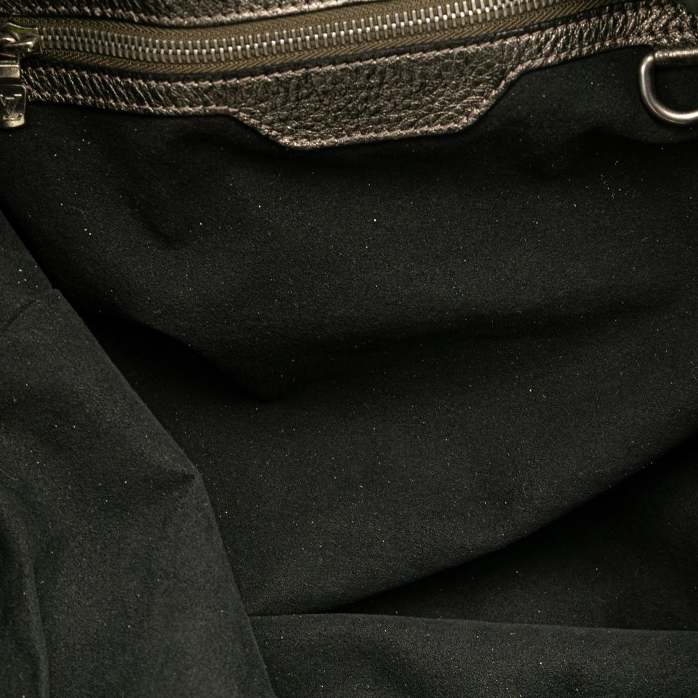 Louis Vuitton B Louis Vuitton Silver Calf Leather Monogram Mahina XL France