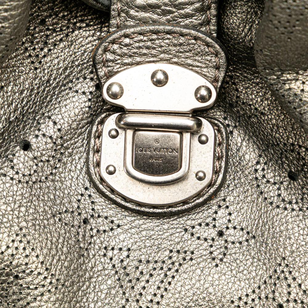 Louis Vuitton B Louis Vuitton Silver Calf Leather Monogram Mahina XL France
