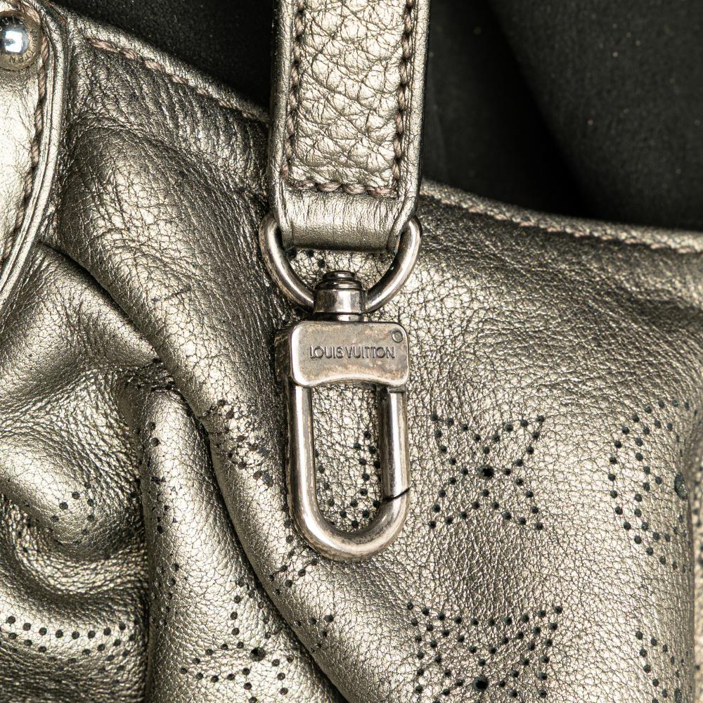 Louis Vuitton B Louis Vuitton Silver Calf Leather Monogram Mahina XL France