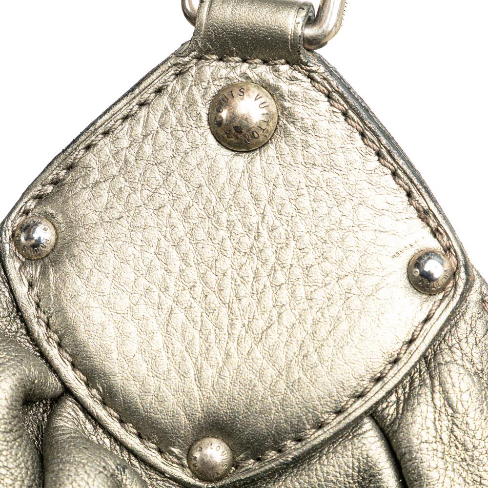 Louis Vuitton B Louis Vuitton Silver Calf Leather Monogram Mahina XL France