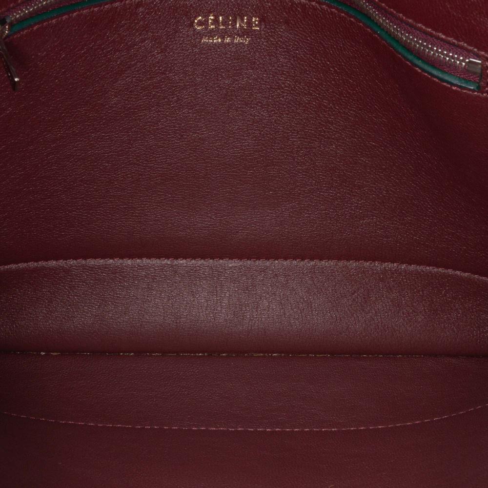Celine AB Celine Red Bordeaux with Multi Calf Leather Suede skin and Pony Hair Diamond Clutch Italy