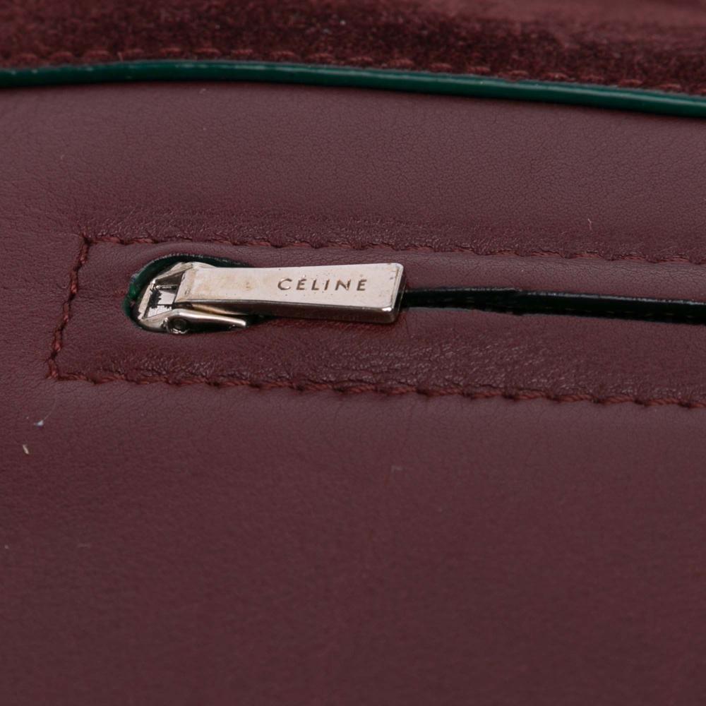 Celine AB Celine Red Bordeaux with Multi Calf Leather Suede skin and Pony Hair Diamond Clutch Italy