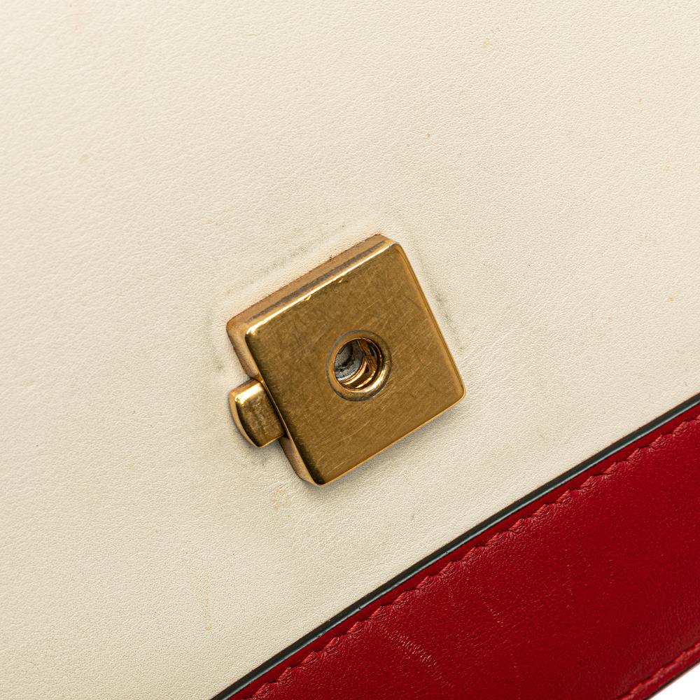 Gucci B Gucci White Calf Leather Medium Bamboo Dionysus Web Satchel Italy