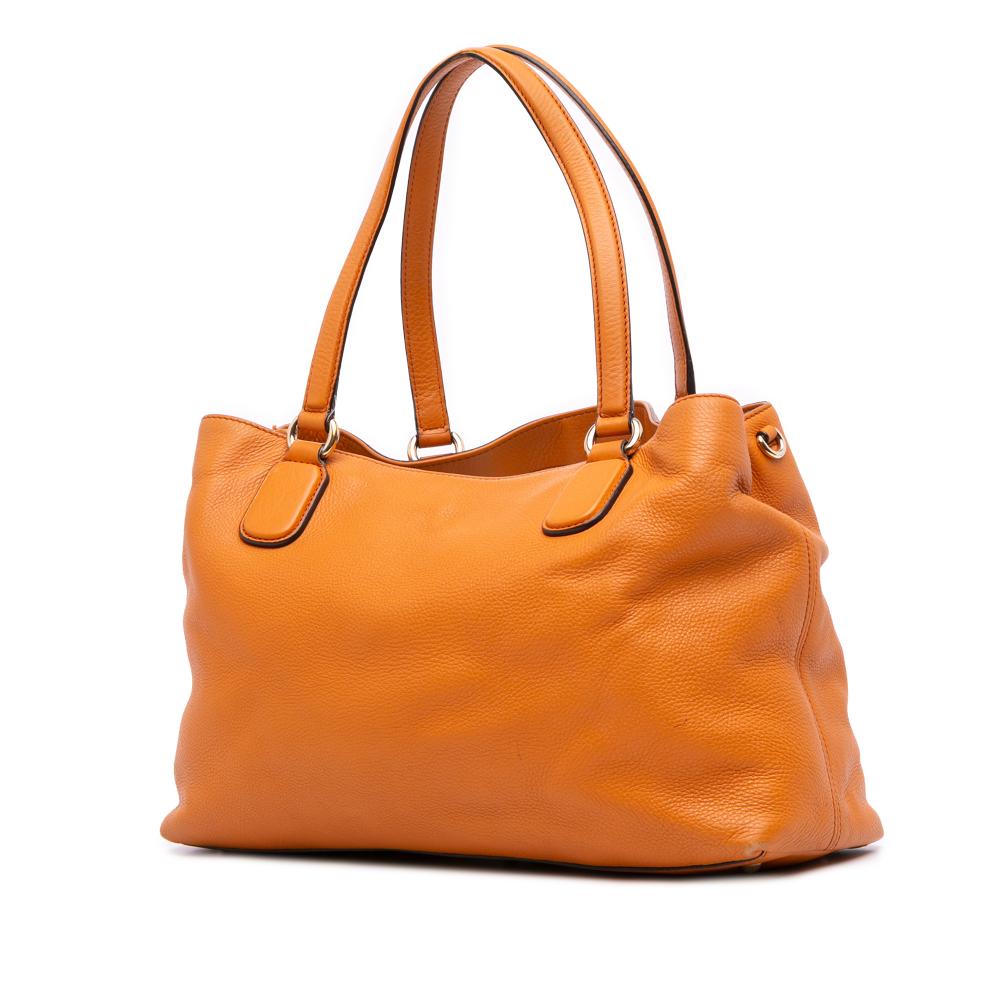 Gucci B Gucci Orange Calf Leather Medium Soho Working Satchel Italy